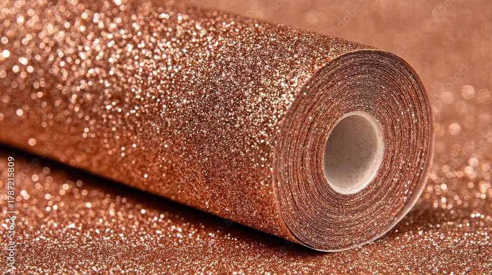 Obraz premium rose gold glitter sparkle shinny roll background