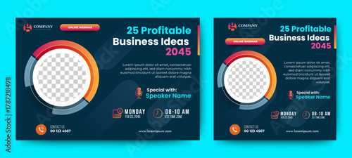 Business conference template banner design corporate seminar. Business meeting forum poster. vector