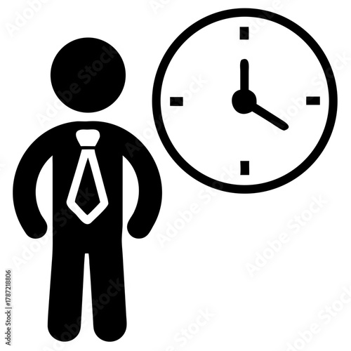 Businessman Silhouette Looking at Watch for Time Management, time, management, businessman, punctual