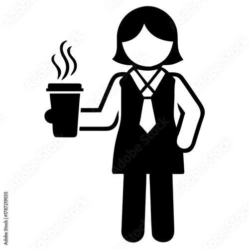 Silhouette of Businesswoman Holding Coffee Cup, morning, coffee, work, lifestyle