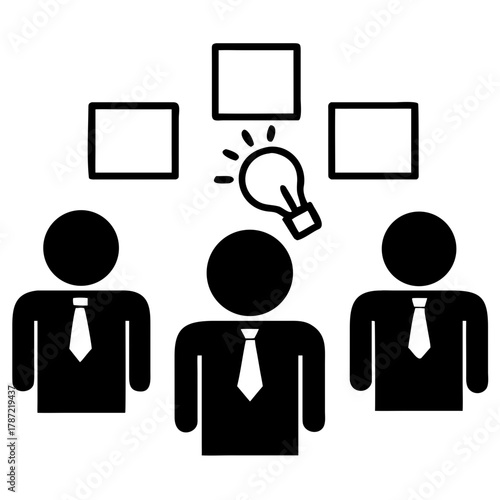 Silhouette of Office Team Discussing Sales Results, sales, report, meeting, office