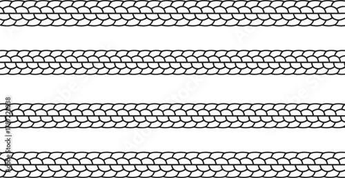 Seamless Pattern of Interlocking Black and White Scale-Like Borders