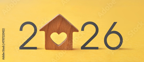New Year 2026 is Here, Buying a House Real Estate Concept for New Year Planning