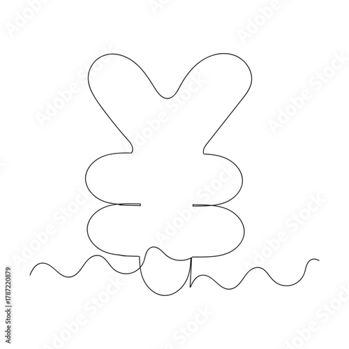 continuous line drawing Isolated yen or yuan symbol on white background. Yuan line art yen symbol. Editable lines vector illustration.