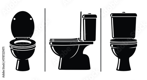Toilet bowl vector illustration sanitary ware bathroom fixture icon
