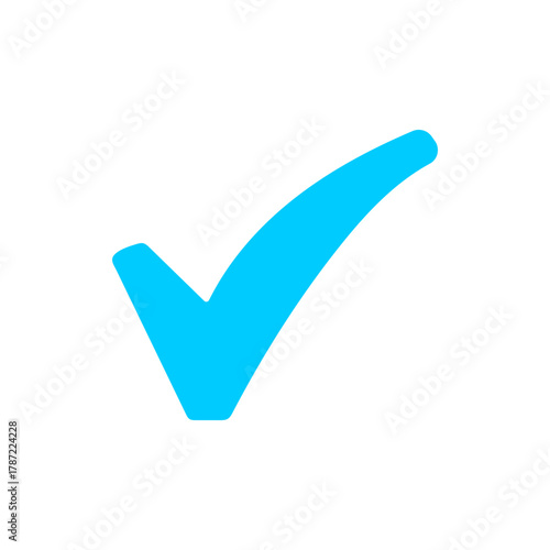 Blue checkmark icon, a clean graphic symbol of approval, completion, validation, and selection.