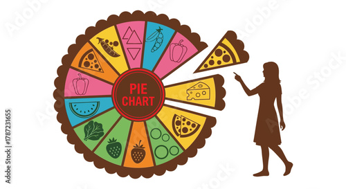 Pie chart infographic food data analysis presentation diagram vector