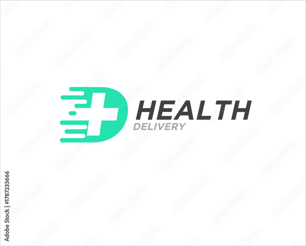 Fototapeta premium fast medical delivery logo designs