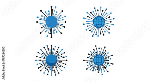 Abstract digital representations of global connections and data transfer
