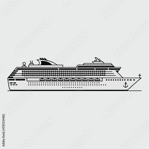 Cruise Ship Line‑Art Set — Matching Vector Assets
