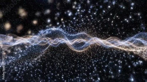 Wallpaper Mural Abstract Waves of Light and Particles in Space, an Atmospheric and Cosmic Visualization Torontodigital.ca