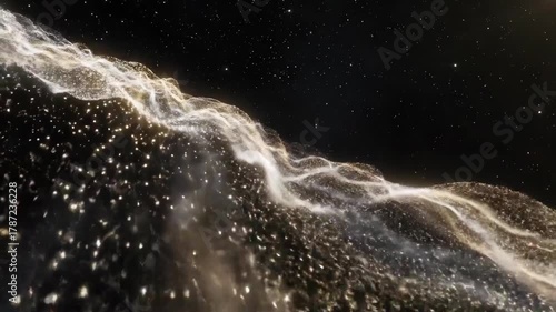 Wallpaper Mural Abstract Waves of Light and Particles Floating in Cosmic Dark Space, Stunning Visuals Torontodigital.ca