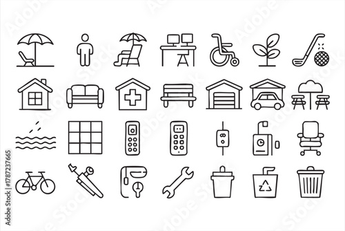 Senior living and assisted care facility vector pack for lifestyle and design projects