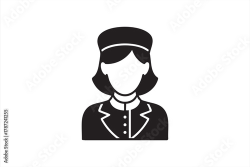 Professional flight attendant vector illustration for aviation and tourism design