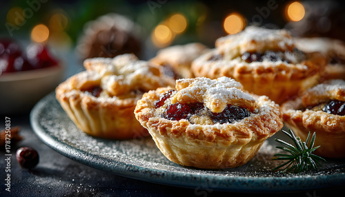 Fototapeta Naklejka Na Ścianę i Meble -  PNG 3 mince pies plate dessert pastry.