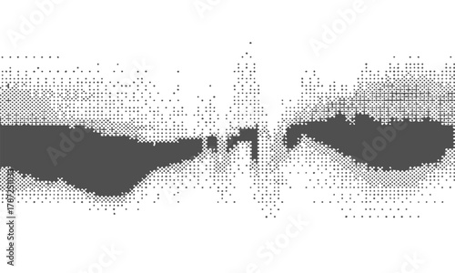 Abstract grunge halftone dot pattern vector illustration of a world map on a black background border design