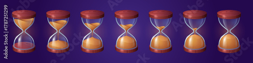 Hourglass animation sprite sheet, glass clock