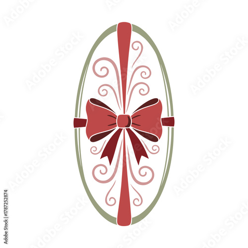 Decorative gift bow with intricate design for Christmas and New Year  