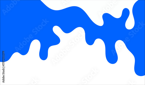 Milk background of Modern poster, dynamic splashes and drops. Vector illustration in a flat style of minimalism