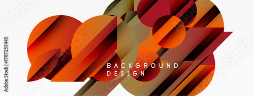 Abstract geometric design. Orange, brown tones create dynamic composition. Modern background suitable for various projects.