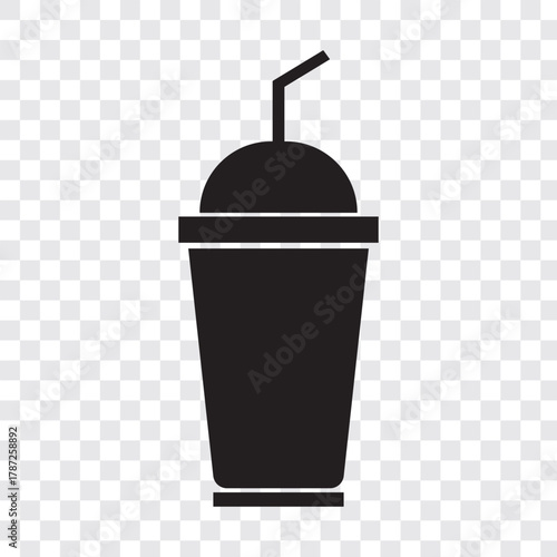 Coffee paper cup drink icon, a sleek and modern vector illustration featuring a takeaway cup with a secure lid and minimalistic details.