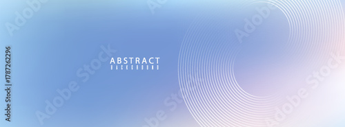 Abstract circle lines on light blue background. Geometric stripe line art design for poster, brochure, cover, website, header, web banner. vector illustration