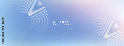 Abstract circle lines on light blue background. Geometric stripe line art design for poster, brochure, cover, website, header, web banner,
