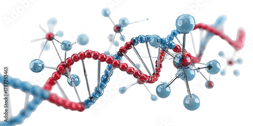 DNA molecule spiral. 3d illustration deoxyribonucleic acid, gene, spiral, genetic, reproduction, strand, molecular