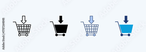 Add To Cart Icon Set Multiple Style Collection