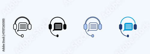 Costumer Service Icon Set Multiple Style Collection
