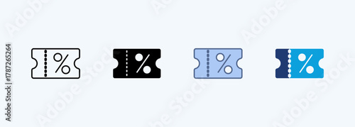 Coupon Icon Set Multiple Style Collection