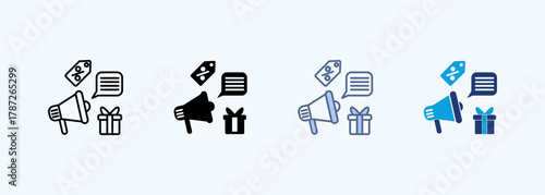 Advertising Icon Set Multiple Style Collection