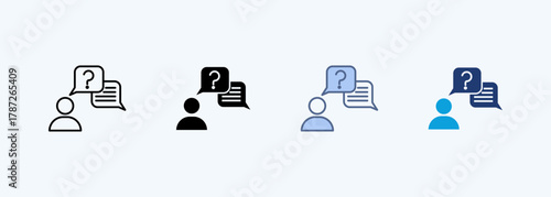 Faq Icon Set Multiple Style Collection