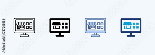 Web Store Icon Set Multiple Style Collection