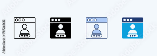 Log In Icon Set Multiple Style Collection