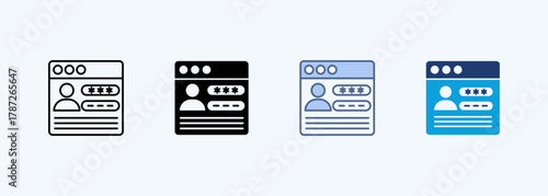 Sign Up Icon Set Multiple Style Collection
