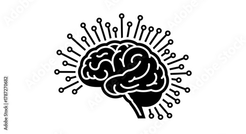 Artificial intelligence brain technology concept vector graphic editable stock
