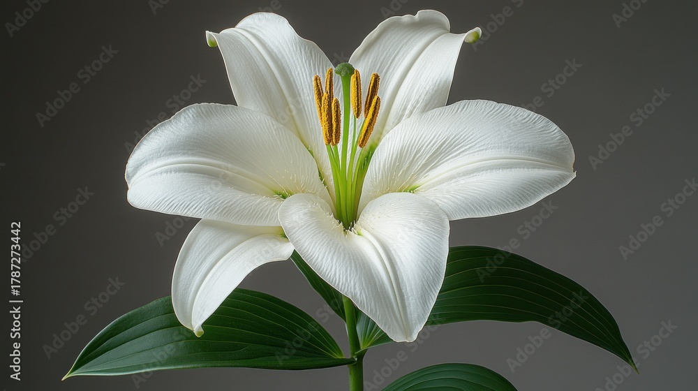 Fototapeta premium Close-up of a pristine white lily