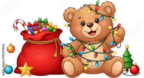 teddy bear with gifts