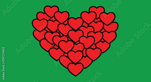 Red hearts background heart shape love valentines day illustration editable stock