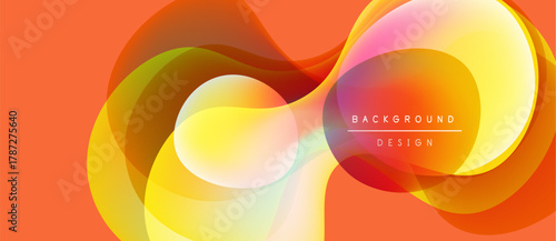 Abstract flowing shapes, vibrant orange hues, soft gradients. Modern design element, dynamic composition, visually appealing background.