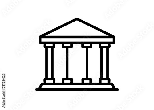 Bank Building Icon — Financial Institution, Government, Savings, Economy Symbol