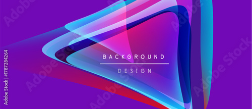 Abstract vibrant design. Flowing shapes blend purple, blue, pink hues. Text reads background design within central form. Modern aesthetic.