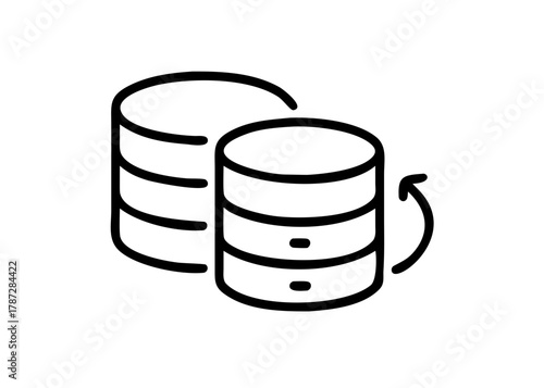 Database Synchronization Icon – Data Backup, Storage, and Server Technology Symbol