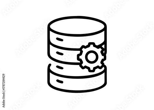 Database Management Icon – Data Storage, Server, and Technology System Symbol