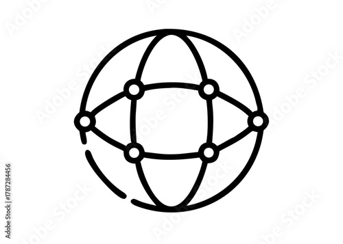 Global Network Icon – Internet, Communication, and Connectivity Symbol