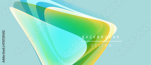 Abstract flowing shapes, vibrant colors blend. Gradient design creates dynamic visual effect. Background suggests modern aesthetic.