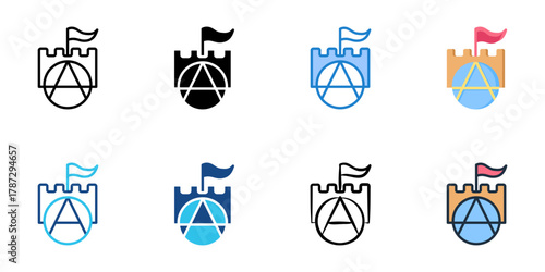 Anarchy icon set multiple style collection 
