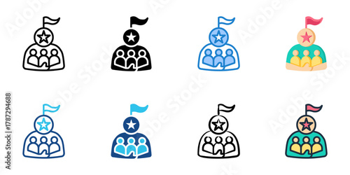 Authoritarianism icon set multiple style collection 
