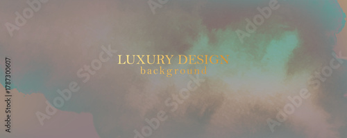  Elegant marble, stone texture. Watercolor, ink vector background with grey, beige pale pink, golden,  green colors . Luxury soft noisy gradient backdrop. 